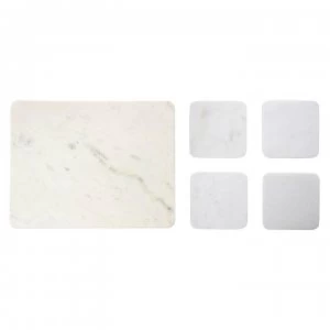 Image of Hotel Collection Marble Coaster Set - White Marble
