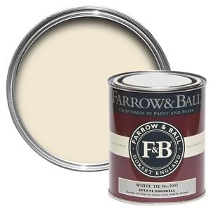 Image of Farrow & Ball Estate White tie No. 2002 Eggshell Metal & wood Paint 0.75L