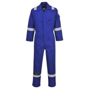 Image of Biz Flame Mens Flame Resistant Lightweight Antistatic Coverall Royal Blue Small 32"