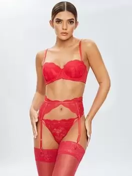 Image of Ann Summers Suspenders Sexy Lace Planet Suspender, Bright Red, Size S, Women