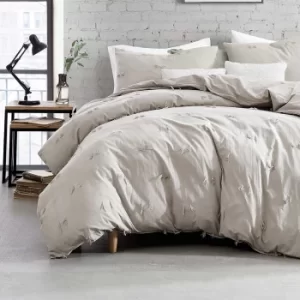 Image of DKNY Textured Fringe Kingsize Duvet Cover, Grey