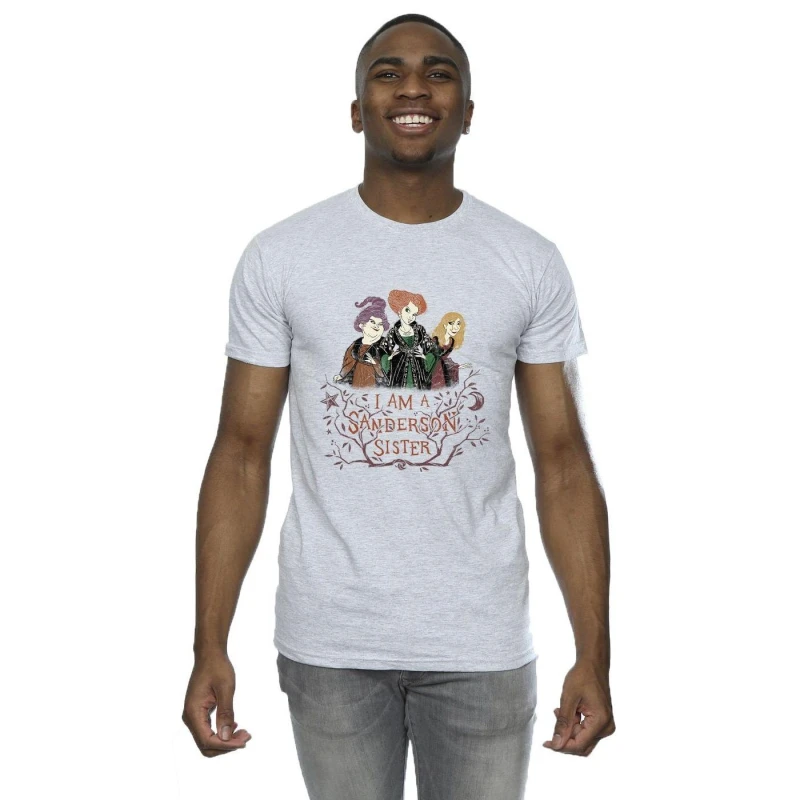 Image of Disney Men Hocus Pocus Sanderson Sister T-Shirt in Grey Size: Small Grey S Male 5063153210813