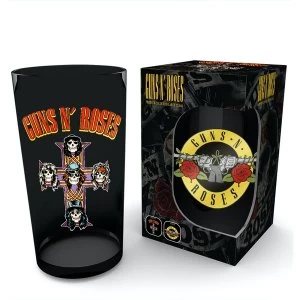 Image of Guns N Roses Logo Coloured Glass Premium Large Glass