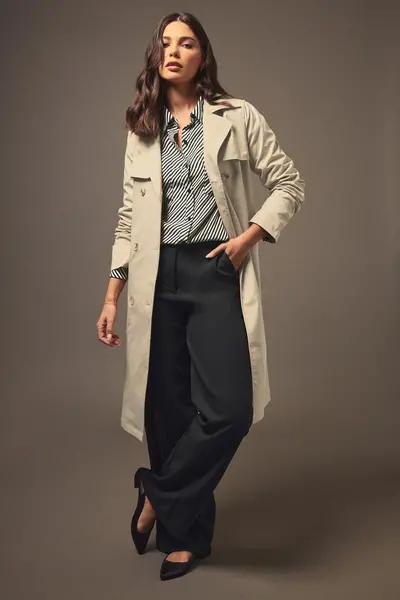 Image of Long Tall Sally Tall Trench Coat Light Beige