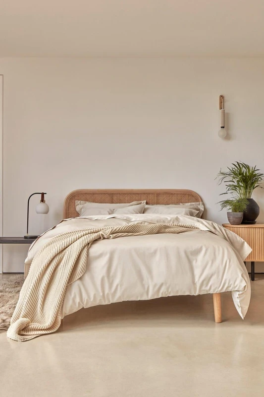 Image of Christy CHRISTY 400TC Luxury Cotton Sateen Plain Dye Duvet Cover Sets in Cream Size: Super King Cream Super King Unisex 5055110990500