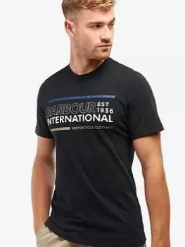Image of Barbour International Trinity Large Logo T-Shirt - Black, Size S, Men