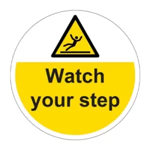 Image of 'watch Your Step' Floor Graphic (400mm Dia)