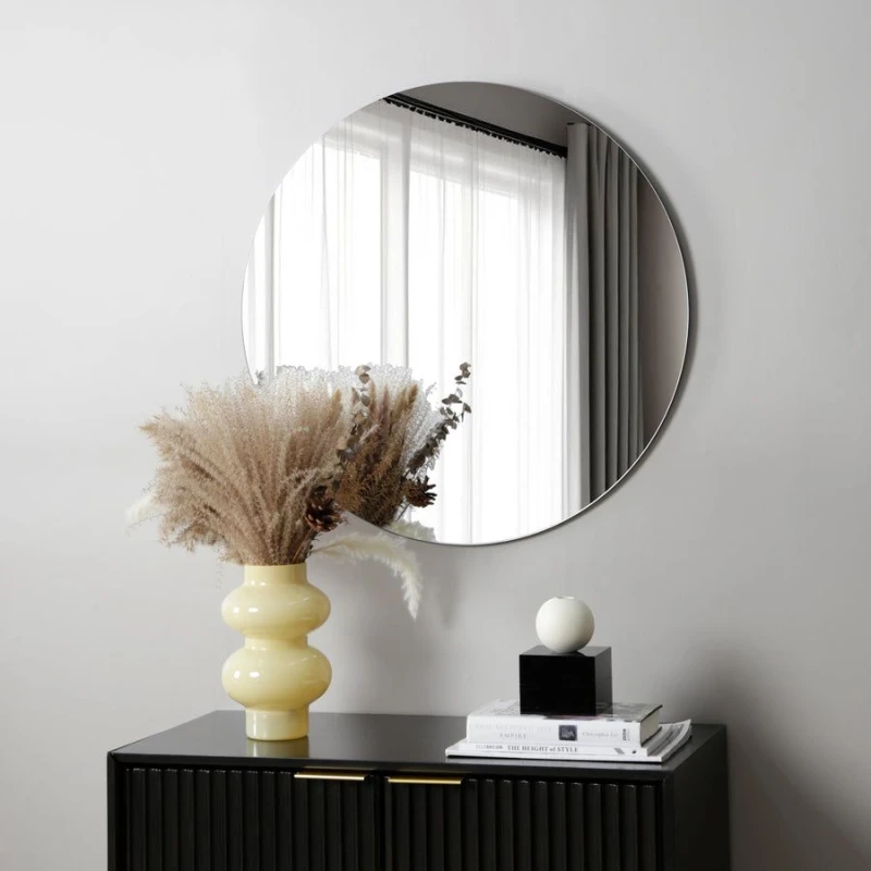 Image of Home Garden Direct Levico Frameless Round Wall Mirror 70x70cm in Clear Size: 70x70cm Clear Unisex 70x70 cm