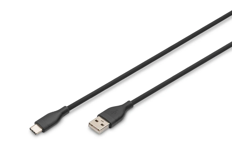 Image of Digitus USB-C silicone connection cable. 1m. black