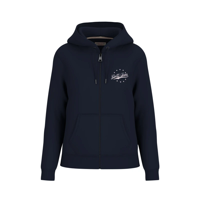 Image of Guess Womens Star Full-Zip Fleece Daring Ocean female 10 (S)