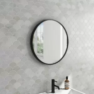 Image of Round Black Bathroom Mirror 600mm - Alcor