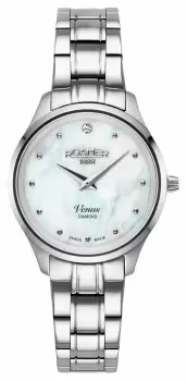 Image of Roamer 601857 41 89 20 Venus White MOP Diamond Dial Steel Watch