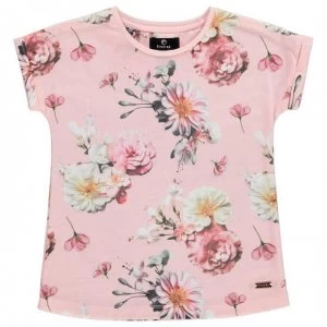 Image of Firetrap Boyfriend All Over Print T Shirt Junior Girls - Lotus Pink
