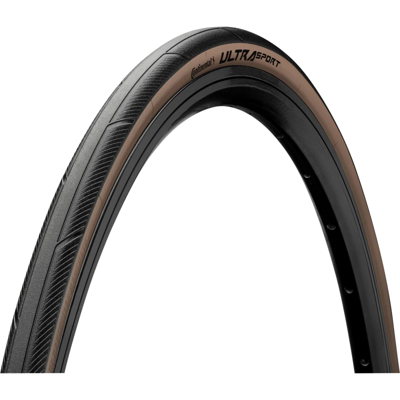 Image of Continental Ultra Sport III Tyre - Foldable PureGrip Compound Black/Brown unisex 700X28C
