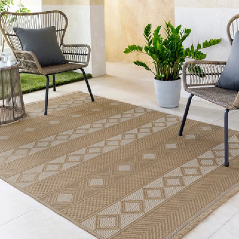 Image of Livabliss Cottage Tan/cream Machine Washable Jute Parita Area Rug 198 X 275cm - Easy Care, Non Shedding, Ideal For Living Room & Bedroom