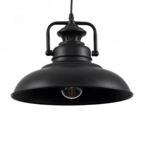 Image of Duomo Industrial Pendant Ceiling Light in Black