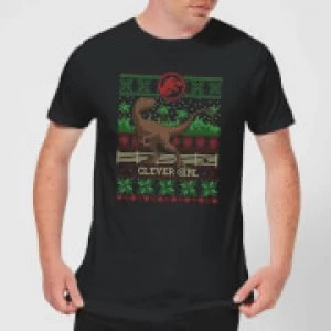 Image of Jurassic Park Clever Girl Mens Christmas T-Shirt - Black - S
