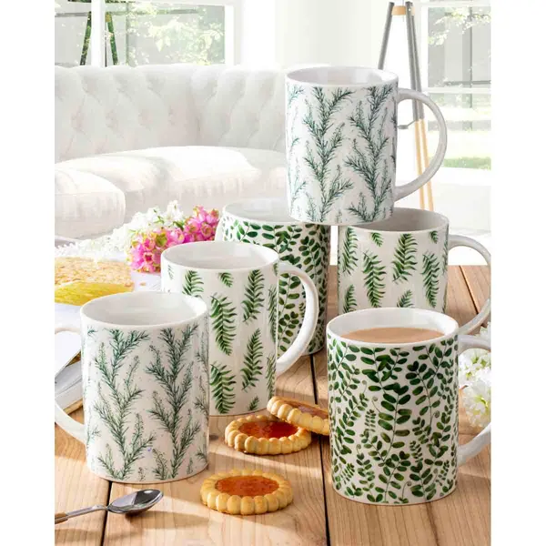 Image of Waterside 6Pc Fern Leaf Mugs 6247