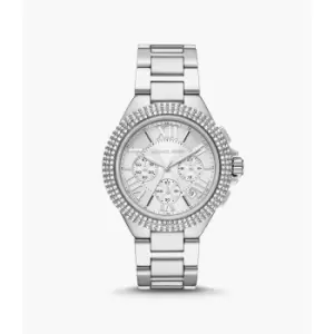 Image of Michael Kors Womens Camille Chronograph Stainless Steel Watch - Silver