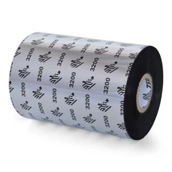 Image of Zebra 03200BK11030 Original Wax/Resin Printer Ribbon 3200 (110mm x 300m) - 6 Rolls Per Box