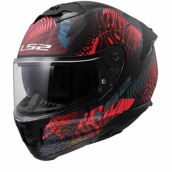 Image of LS2 FF808 Stream II Jungle Matt Black Pink Blue Full Face Helmet Size XS