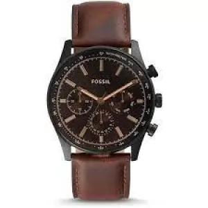 Image of Fossil Mens Sullivan Multifunction Leather Watch - Brown