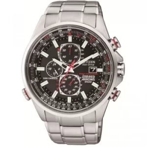 Image of Mens Citizen Eco-drive Red Arrows A-T Radio Controlled Chronograph Stainless Steel Watch