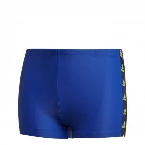 Image of adidas Boys Swim Tape Boxer Kids Trunks - Team Royal