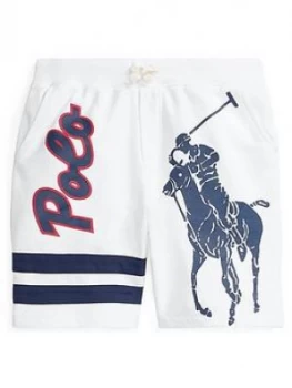 Image of Ralph Lauren Boys Polo Graphic Jersey Short - White, Size 2 Years