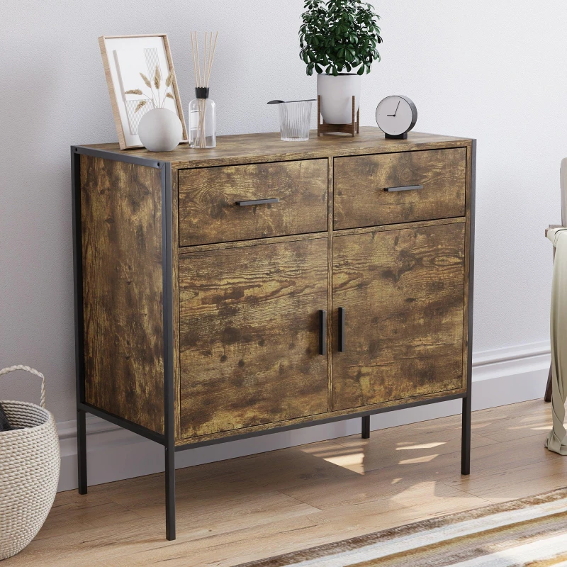 Image of Lassic Vida Designs Brooklyn 2 Door 2 Drawer Sideboard Dark Wood unisex One Size