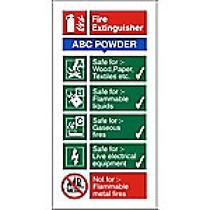 Image of Fire Extinguisher Sign ABC Powder Plastic 20 x 10 cm