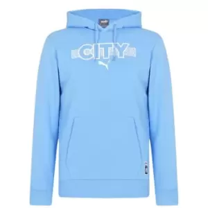 Image of Puma Manchester City Core Hoodie Mens - Blue