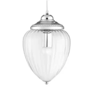 Image of Searchlight Linen - 9 Light Ceiling Drop Pendant Chrome, G4 Bulb