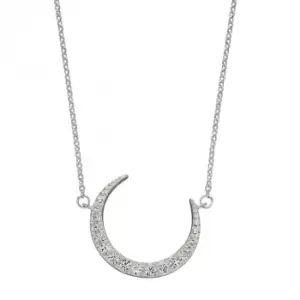 Image of Crescent Moon Necklace with Zirconia N4424C