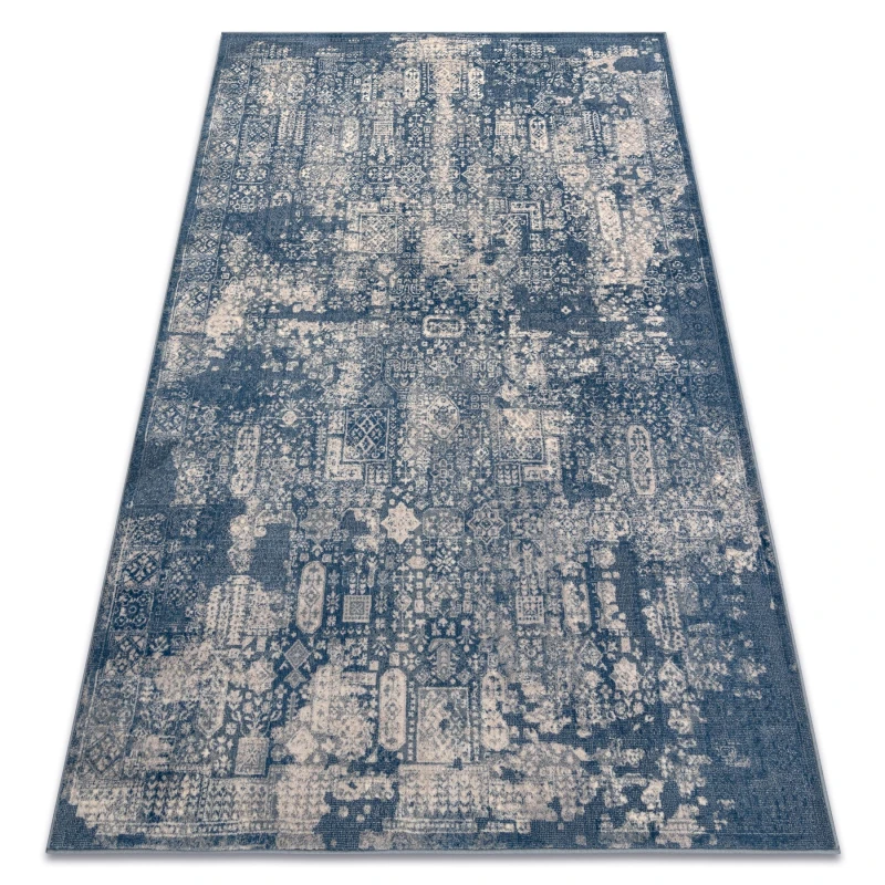 Image of RugsX Carpet Wool Nain Ornament Vintage 7591/51644 Navy / Beige 80X150 Cm