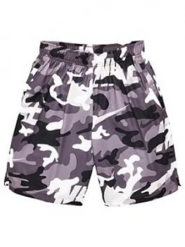 Image of Nike Kids Dry Camo Shorts - Grey/White