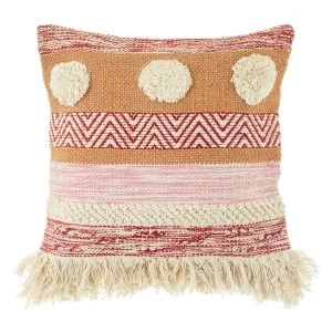 Image of Sass & Belle Nevada Pink Woven Stripe Cushion