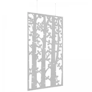 Image of Piano Chords acoustic patterned hanging screens in silver grey 2400 x