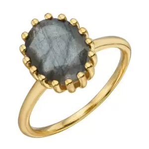 Image of Gold Plated Sterling Silver Blue Labradorite Ring