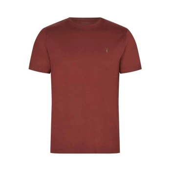 Image of AllSaints Brace Short Sleeve Crew - Damson Red