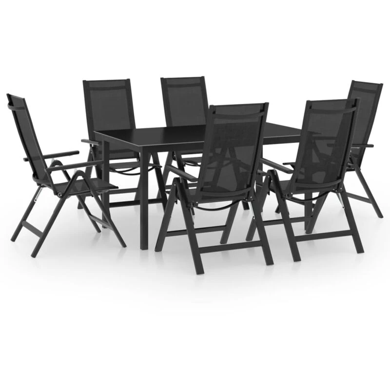 Image of VIDAXL 7 Piece Garden Dining Set Aluminium Anthracite Vidaxl 8720286406922
