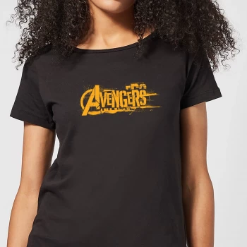 Image of Marvel Avengers Infinity War Orange Logo Womens T-Shirt - Black - S