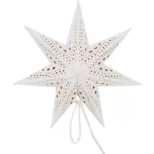 Image of Minisun - Hanging Velvet Star Lights Christmas Lampshade Plug In Wall Light Tree Topper - White - No Bulb