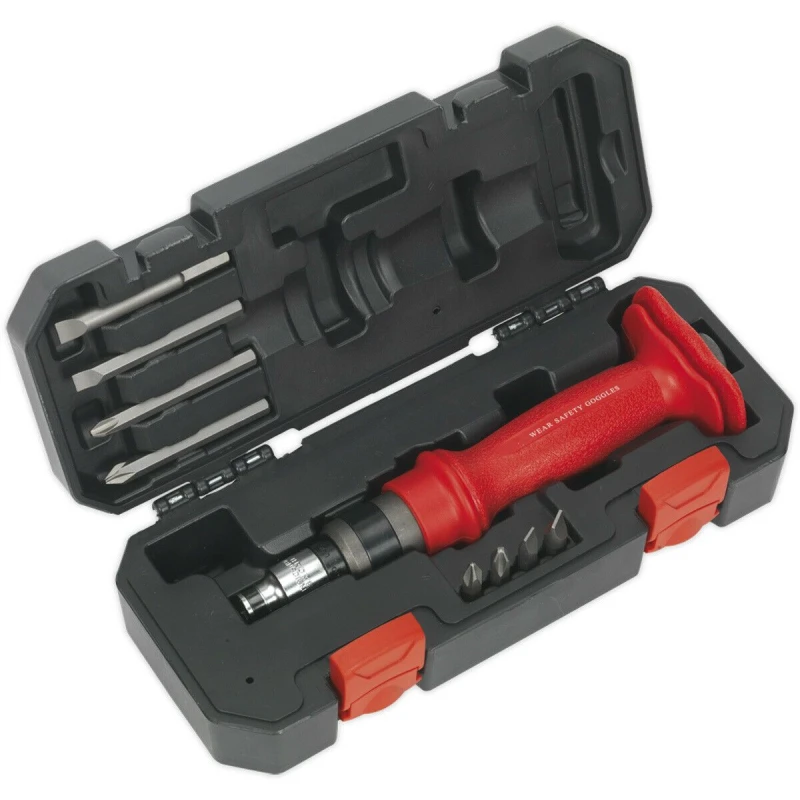 Image of Loops 10 PACK Heavy Duty Impact Driver Set - Manual Tight Screw Remover Hammer Strike Multi