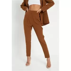 Image of I Saw It First Chocolate Tailored Cigarette Trousers - Brown