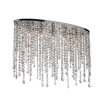 Image of Rain Clear 5 Light Large Ceiling Flush Light Chrome, E14