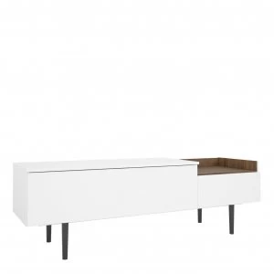 Image of Cullen 2 Drawer Sideboard - White & Walnut Effect