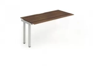 Image of Trexus Bench Desk Single Extension Silver Leg 1200x800mm Walnut Ref