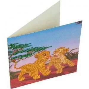 Image of Crystal Art Simba and Nala 18 x 18cm Card CCK-DNY802 10292CB