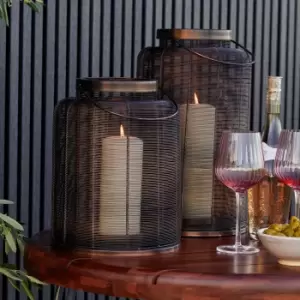 Image of Hampton Woven Metal Lantern Copper